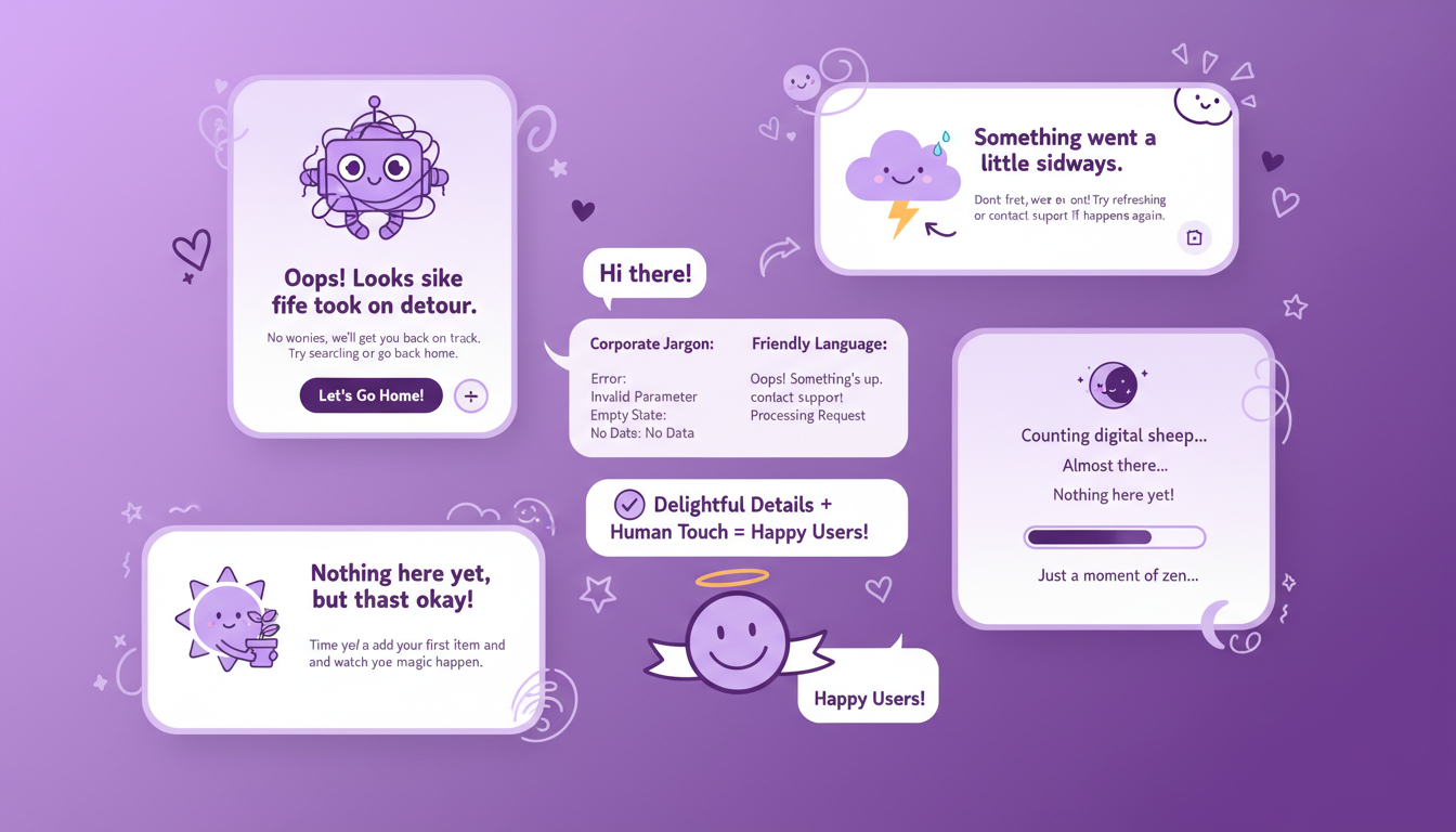 Friendly text and personality