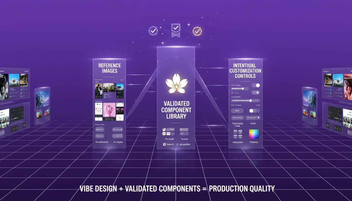 Success formula for vibe design - good references plus validated components
